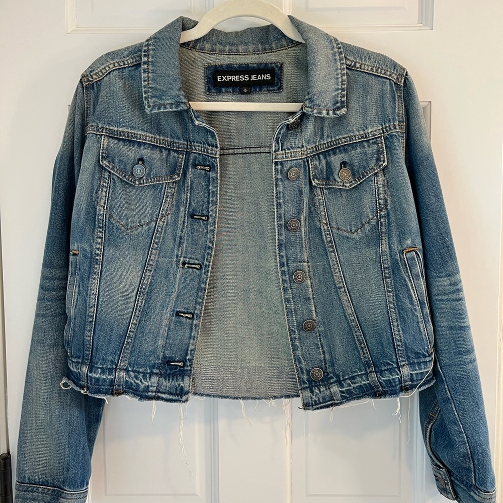 Express cropped jean jacket